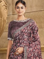 Wine Gajji Silk Saree